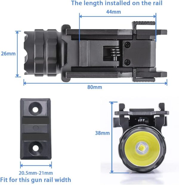 FLASHLIGHT TACTICAL 500LUM w/MOUNT - Image 5