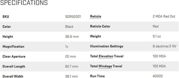 REFLEX OPTIC 1X RED DOT TACT BLK - Image 4