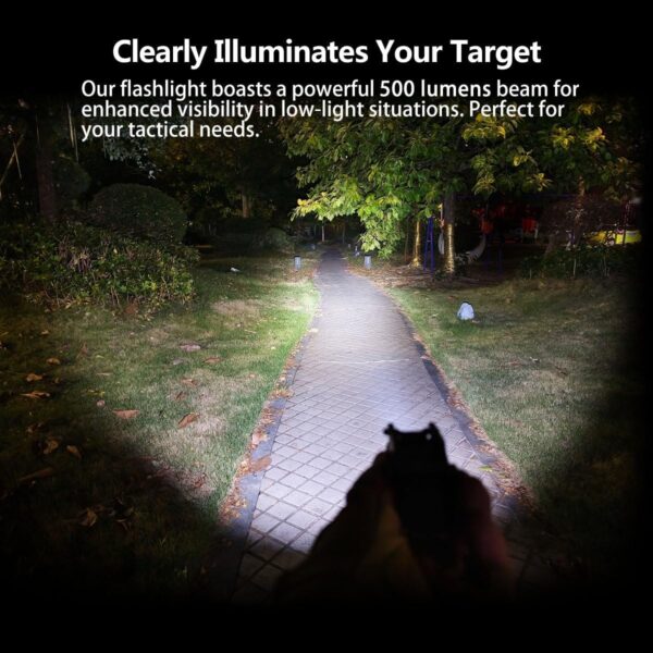 FLASHLIGHT TACTICAL 500LUM w/MOUNT - Image 3