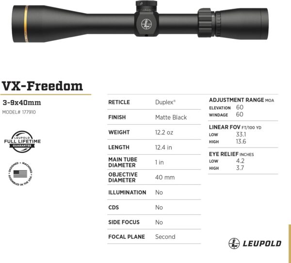 SCOPE RIFLE VX-FREEDOM 3-9X40 PLEX - Image 4