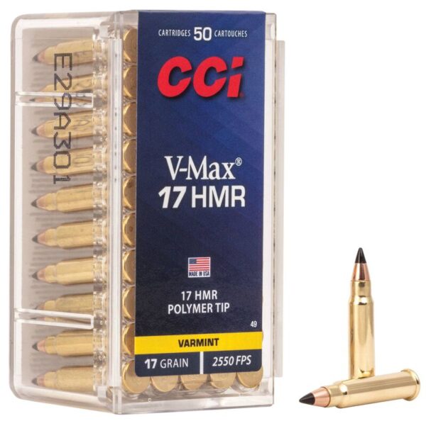 AMMO RIFLE 17HMR 17GR HORNADY V MAX